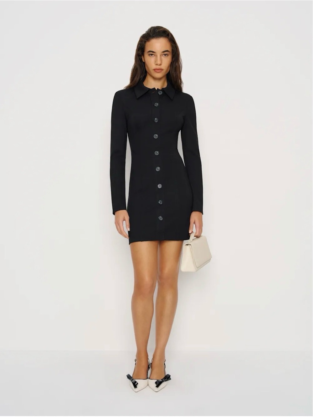 Reformation Myra Knit Dress Black Large